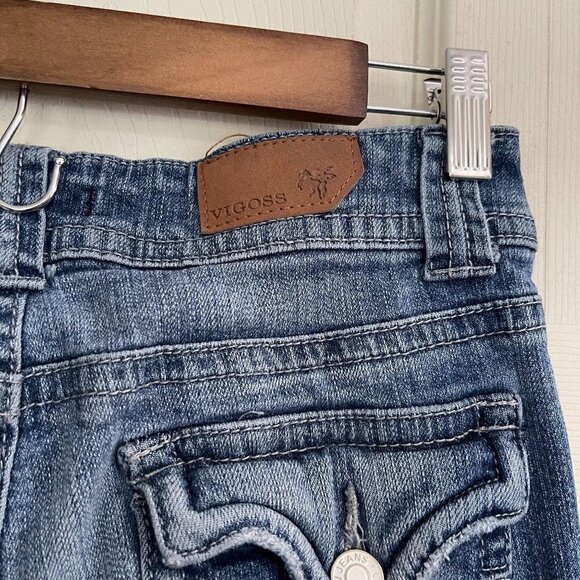Vigoss Junior Women's The New York Bootcut Distressed Blue Denim Jeans Size 3 - Picture 7 of 12